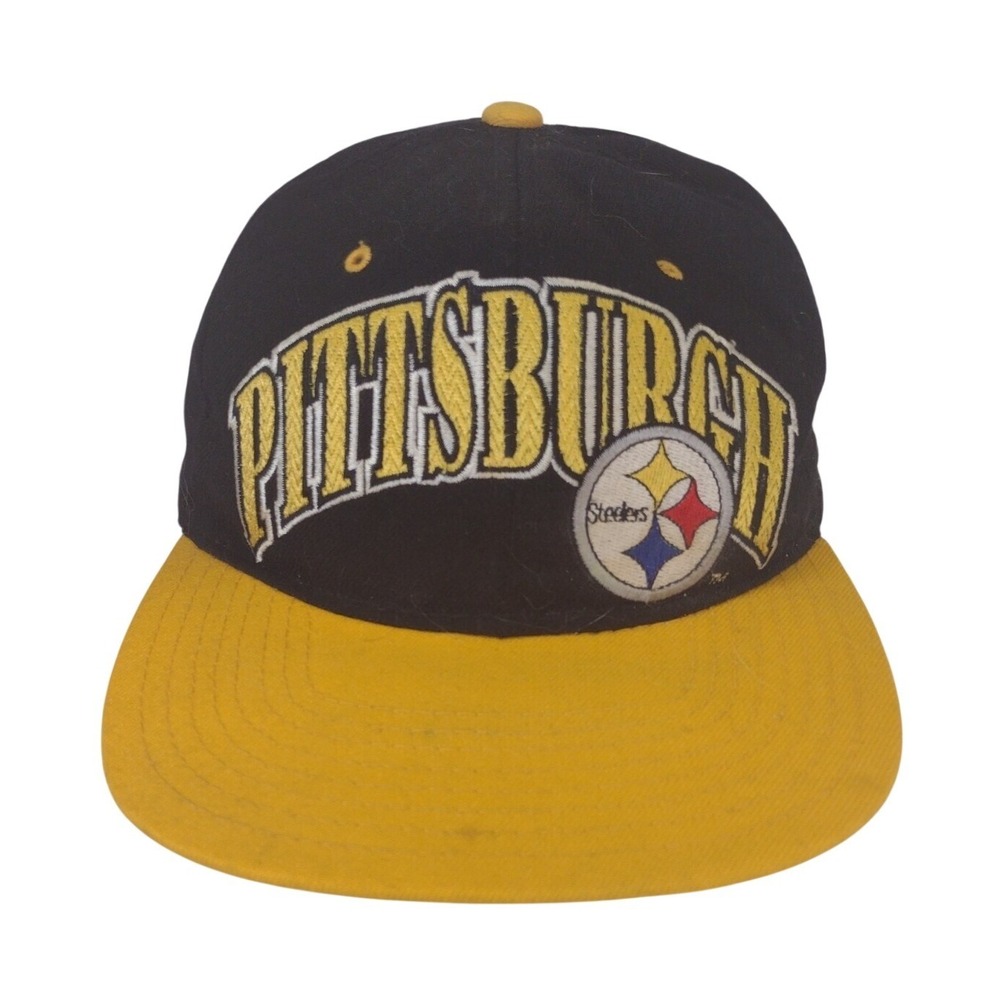 Vintage Starter Pittsburgh Steelers Snapback Hat Black Yellow NFL Pro Line Wool